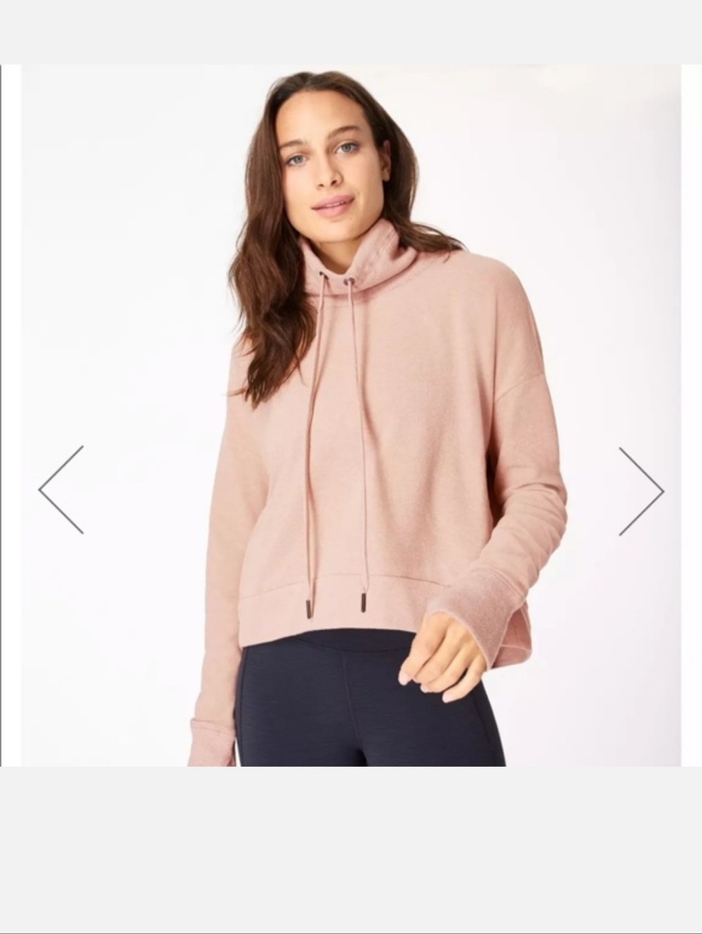 Sweaty Betty Taupe Cowl Neck Sweater XS